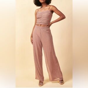 NWT Skies Are Blue Glitter Shimmer Rose Gold Pants